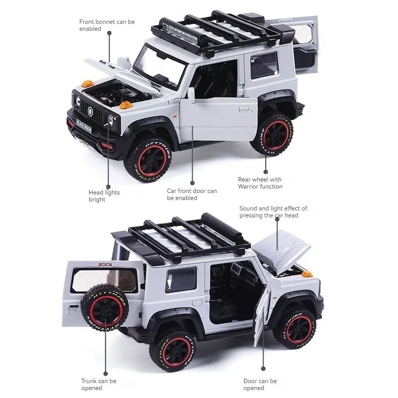 Diecast 1:18 Ölçek Suzuki Jimny Kimn Sesli Işıklı Off-Road Metal Araba - Görsel 2