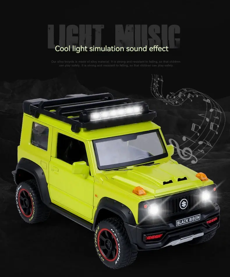 Diecast 1:18 Ölçek Suzuki Jimny Kimn Sesli Işıklı Off-Road Metal Araba - Görsel 3