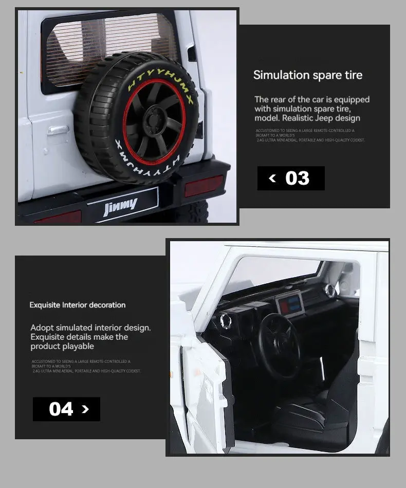 Diecast 1:18 Ölçek Suzuki Jimny Kimn Sesli Işıklı Off-Road Metal Araba - Görsel 5