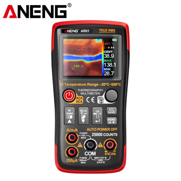 Aneng Ar01 Termal GöRüNtüLeme Multimetreler Usb Tip-C ŞArj 1000V 25000 Sayımları Tester 250Mohm Multimetre Tft Ekran Test AraçLarı
