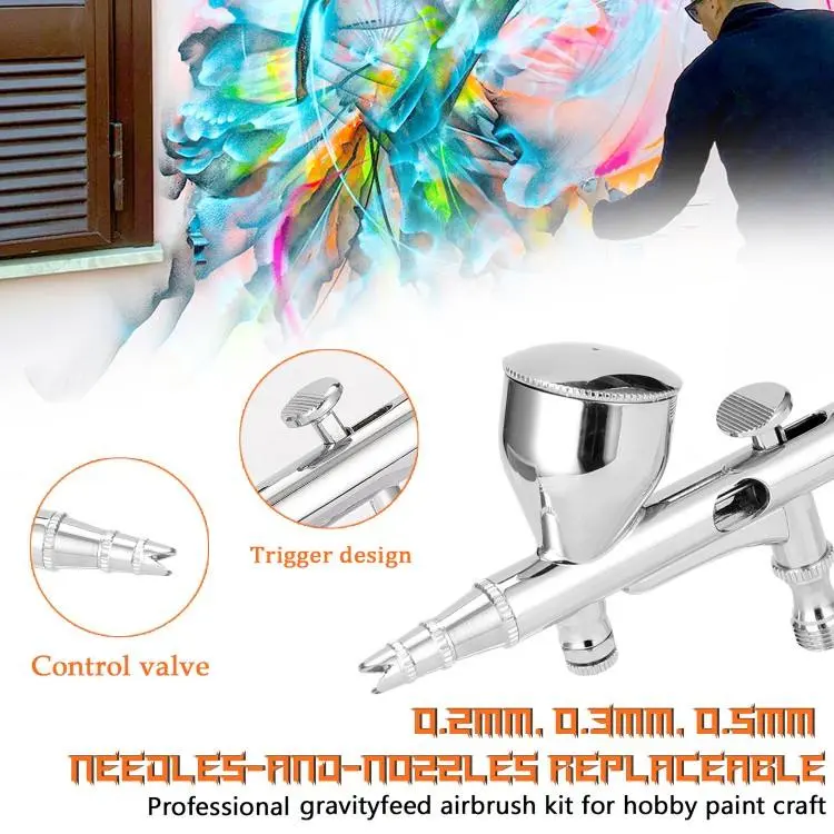 Pistole E13376Eu + Güç Adaptöü Hava Kompresörü Airbrush Seti - Görsel 3